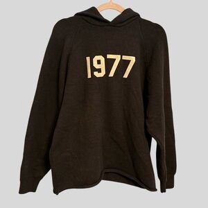 Fear of God ESSENTIALS 1977 Knit Hoodie — Dark Grey — Men’s XS (Unisex Fit)